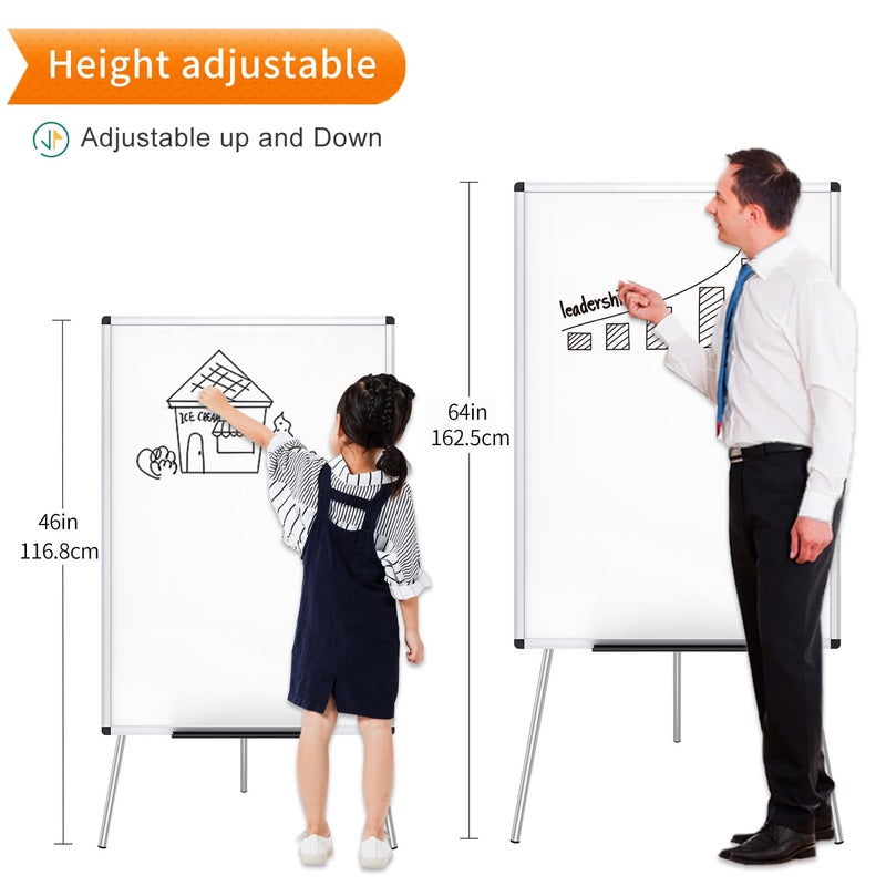 VIZ-PRO Magnetic Portable Easel Dry Erase Board, Flipchart Easel Stand Tripod Whiteboard, 24"W x 36"L - Image 2